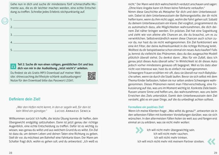 Produktbild Lifestyle Schlank! Selbstcoaching statt Diät mit Coaching- und Audioübungen (Deutsch, Julia Sahm, 2019)