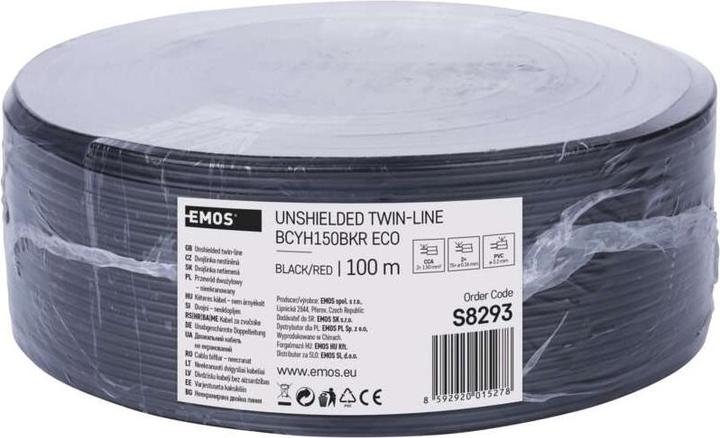 Produktbild Emos Twisted-Pair-Kabel ECO 2x1,5mm, schwarz-rot, 100m (100 m, 1.50 mm²)
