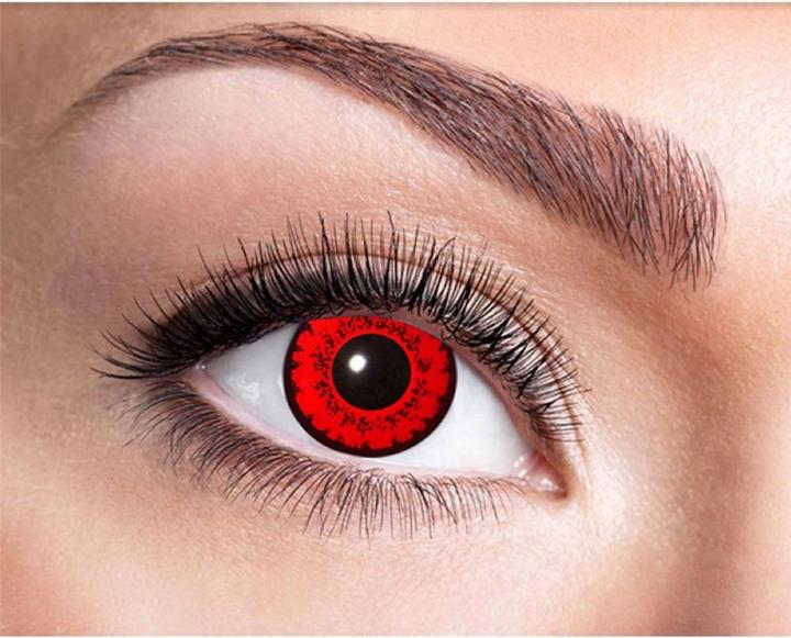 Produktbild Fasnacht Kontaktlinsen rotes Fieber (Schwarz, Rot)