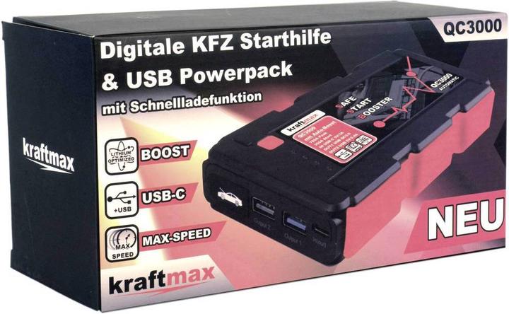 Actual product image Kraftmax Quick start system bank QC3000 (700 A, 7200 mAh)