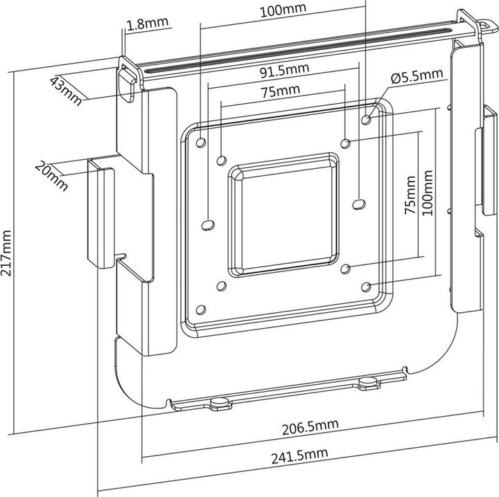 Actual product image Maclean Mac Mini deskop wall mount MC-473