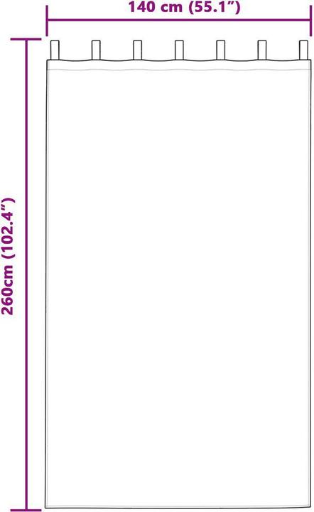 Produktbild VidaXL Verdunkelungsvorhänge mit Schlaufen 2 Stück Creme Samt (140 x 260 cm)