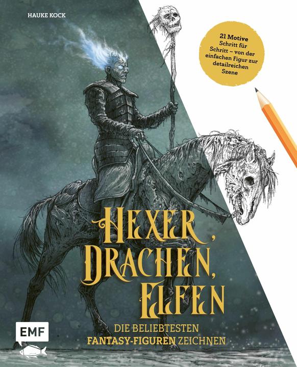 Immagine prodotto Hexer, Drachen, Elfen – die beliebtesten Fantasy-Figuren zeichnen (Tedesco, Hauke Kock, 2020)