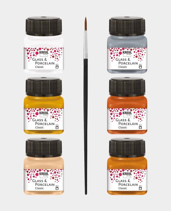 Actual product image Kreul Glass & Porcelain (Metallic silver, Metallic Gold, Metallic copper, Metallic gold bronze, Metallic champagne, 120 ml)