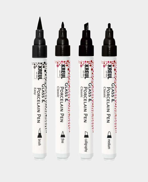 Produktbild Kreul Glass & Porcelain Pen (Schwarz, 4 mm, 4 x)