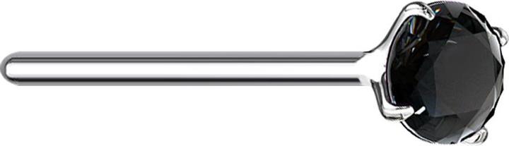 Produktbild Star Piercing Nasenstecker biegen silber runder Kristall schwarz gefasst (ohne Messing, 925 Sterlingsilber)