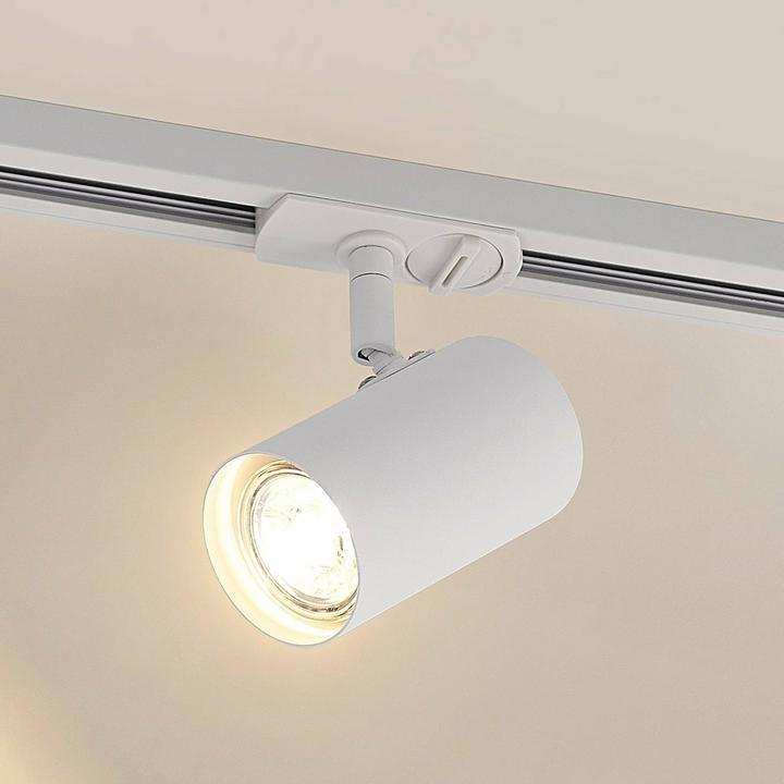 Image du produit Lindby Projecteur sur rail à LED Ties, monophasé, blanc (350 lm, GU10)