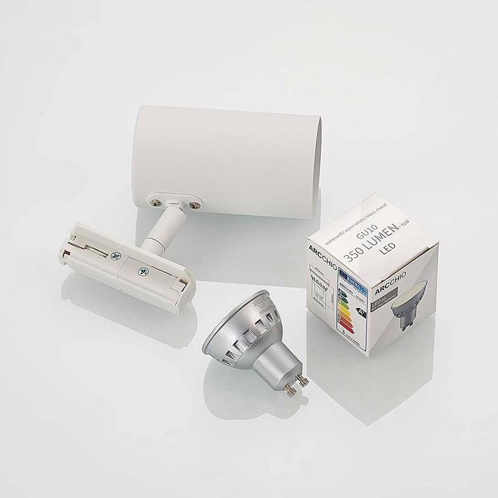 Image du produit Lindby Projecteur sur rail à LED Ties, monophasé, blanc (350 lm, GU10)