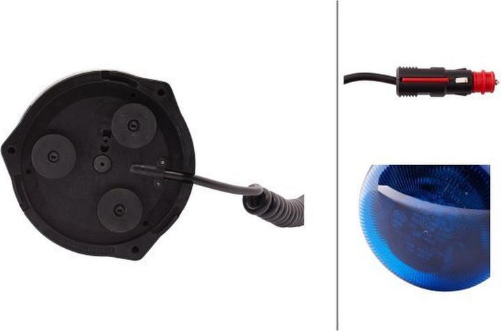 Actual product image Hella Flashing beacon blue Rota LED magnetic attachment