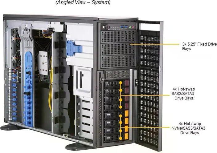 Actual product image Supermicro Barebone SuperServer Big Tower Dual Socket 4189 SYS-740GP-TNRT