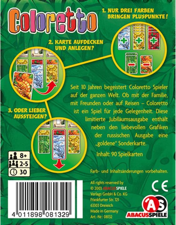 Image du produit Abacus Coloretto édition 10e anniversaire (Allemand)