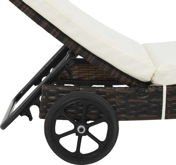 Immagine prodotto VidaXL Sonnenliegen 2 Stk. mit Rollen und Auflagen Poly Rattan (60 cm)