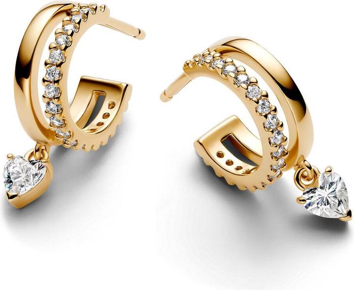 Produktbild Pandora Dangling Heart Hoop Earrings (Vergoldet, Metall)