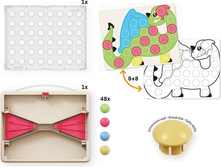 Produktbild Quercetti PlayEco+ Mosaik-Steckspiel aus recyceltem Kunststoff: FantaColor Junior PlayEco+ (58 Teile)