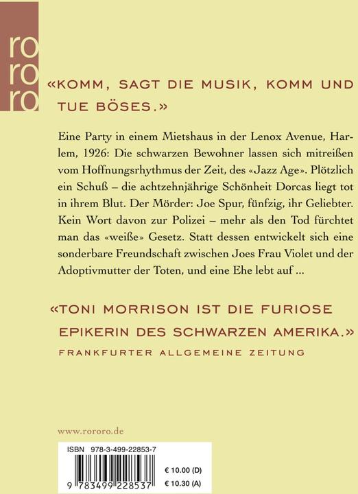 Produktbild Jazz (Deutsch, Toni Morrison, 1994)