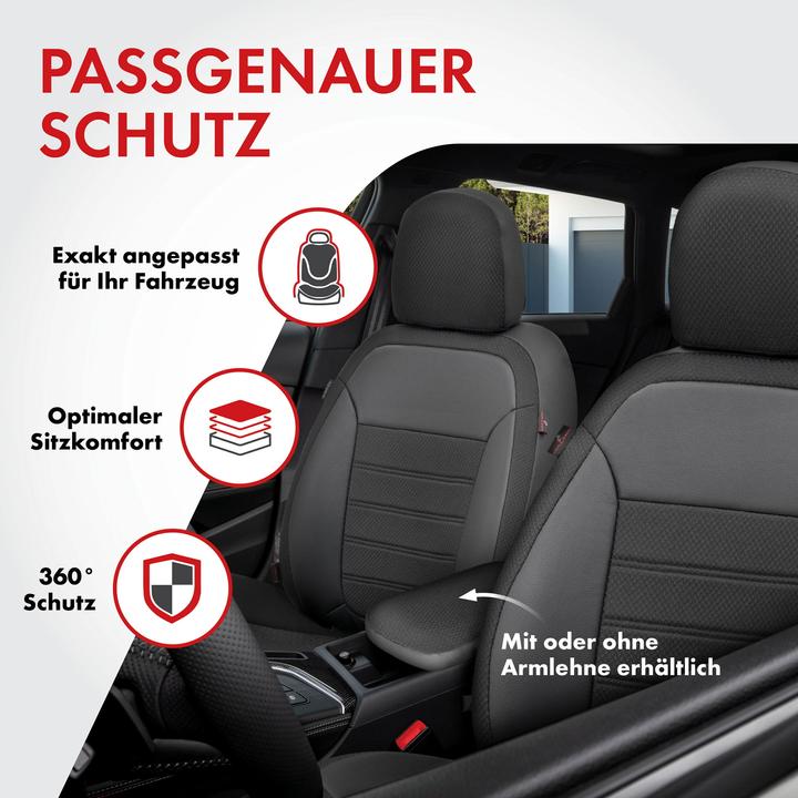 Image du produit Walser Housse de siège pour Audi A6 Avant (4G5, 4GD, C7) 05/2011-09/2018, 2 housses de siège individuelles