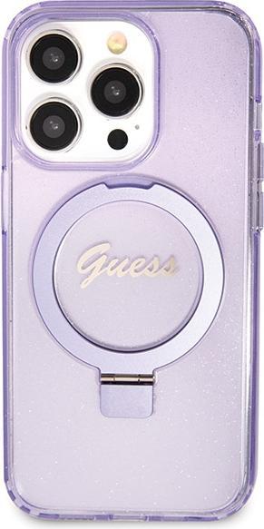 Immagine prodotto Guess GUHMP13XHRSGSU iPhone 13 Pro Max 6.1" viola/viola Custodia rigida ad anello Stand Script Glitter (Apple iPhone 13 Pro Max)