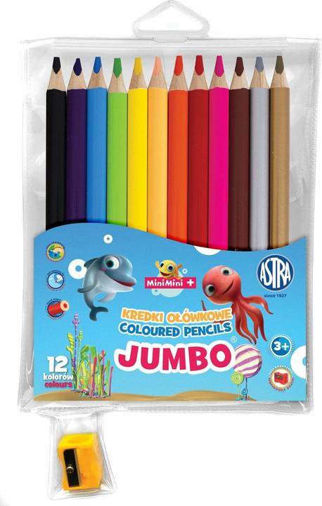 Produktbild Astra Buntstifte Mini Mini 12pcs Jumbo mit Bleistiftspitzer