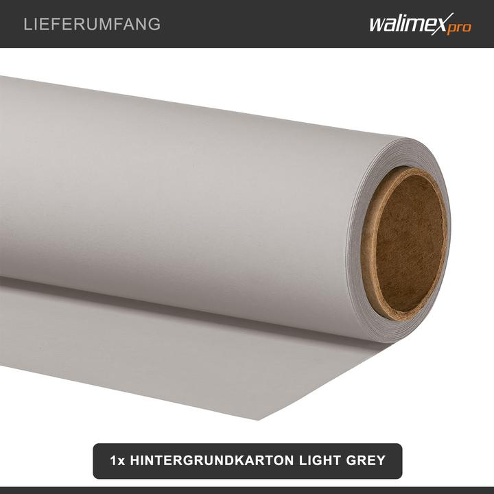 Produktbild Walimex pro Hintergrundkarton 2,60x10m light grey Fotohintergrund Backdrop Fotostudio (260 cm)