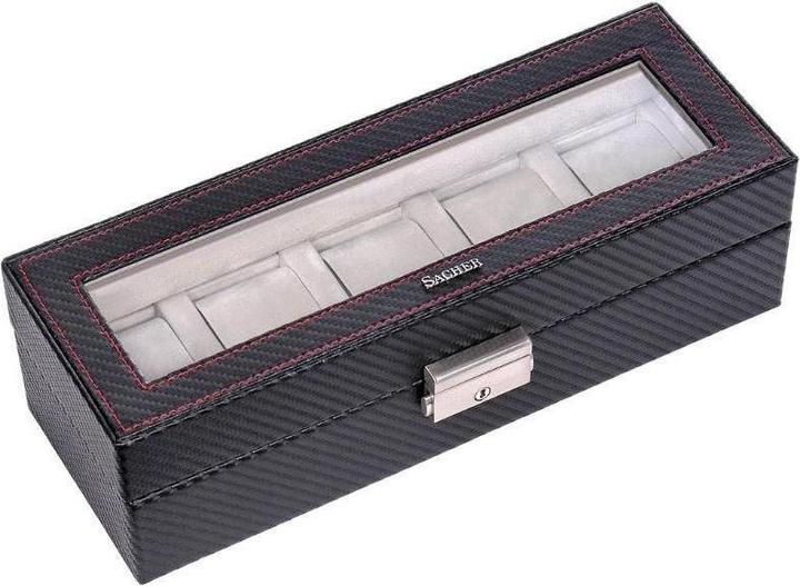 Produktbild Sacher 1115.380421 - Uhrenetui für 5 Uhren carvon schwarz (Leder)