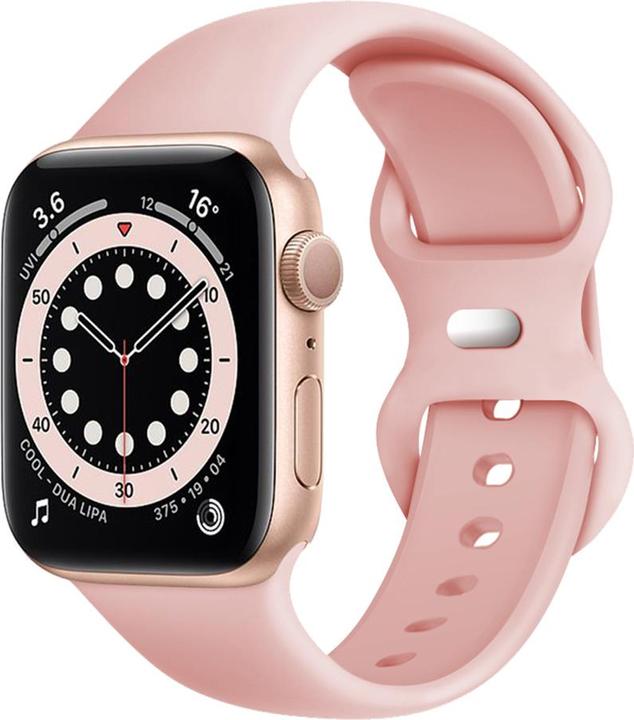 Actual product image Techsuit - Watchband (W031) - Apple Watch 1/2/3/4/5/6/7/8/9/10/SE/SE 2 (38/40/41/42mm) - Light Pink (Silicone)