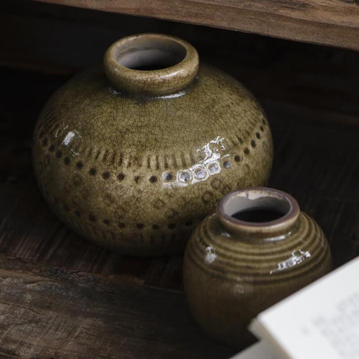 Actual product image Ib Laursen Crackled ceramic vase (1 x, 11 x 14 cm)
