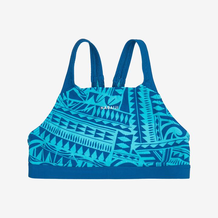 Nabaiji Sportbikini Oberteil Mädchen - 500 Kamyleon Fatu blau/türkis