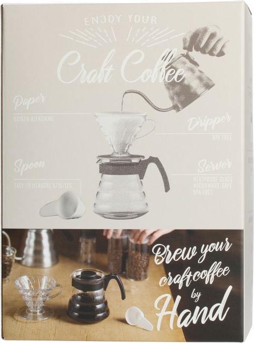 Actual product image Hario V60 Craft coffee drip set + serving utensils + filter (0.60 l)
