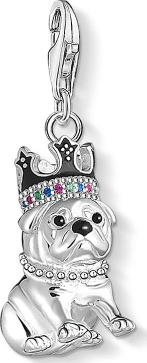 Thomas Sabo Charm-Anhänger Bulldogge mit Krone (Silber)