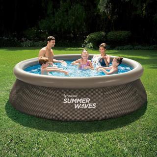 Actual product image Summer Waves Pool Quick Set Dunkles Doppel-Rattan (305 x 76 cm)