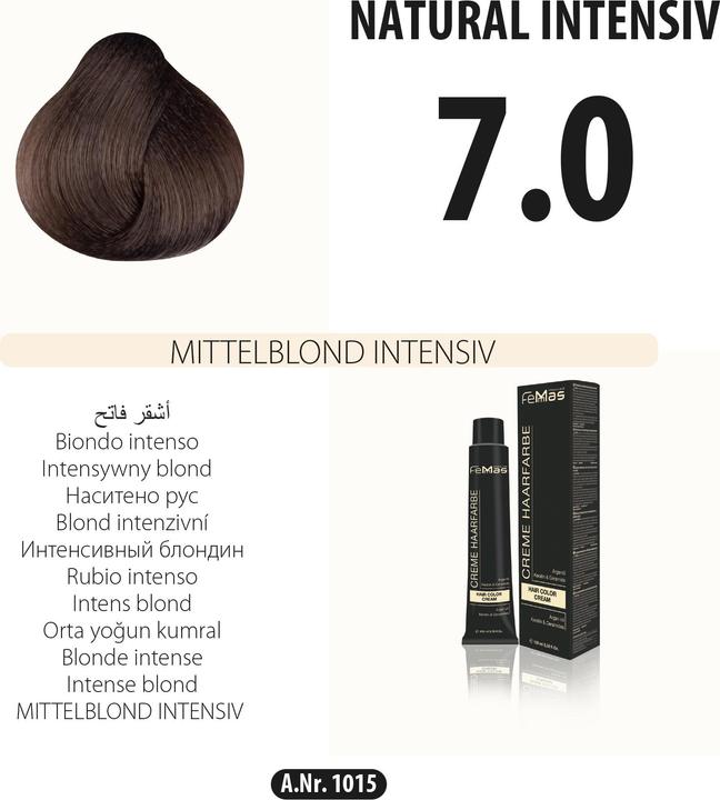 Immagine prodotto FemMas (7.0) Colore per capelli biondo medio intensivo 100ml