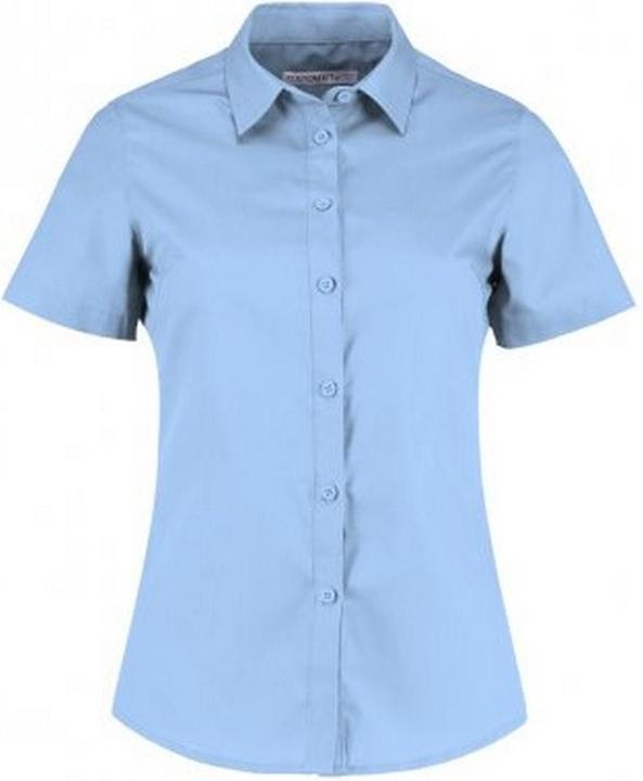 Kustom Kit Kurzarm taillierte Poplin Bluse