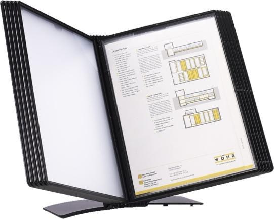 Produktbild B.N.T. Registersystem A4 Easymount t/20 lommer sort bordmodel (A4)
