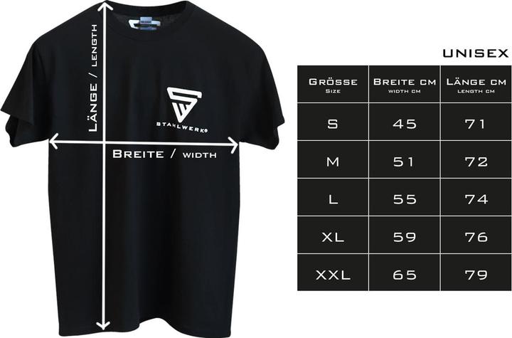 Image du produit Stahlwerk T-shirt noir Taille XXL Chemise à manches courtes avec logo imprimé 100% coton (XXL)