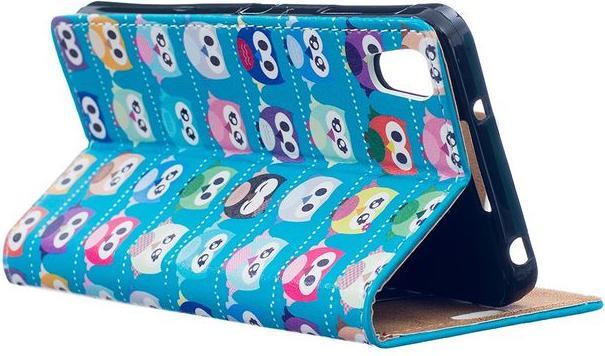 Produktbild MU Style Case aus Leder mit kleine Eulen (Blackberry DTEK50)