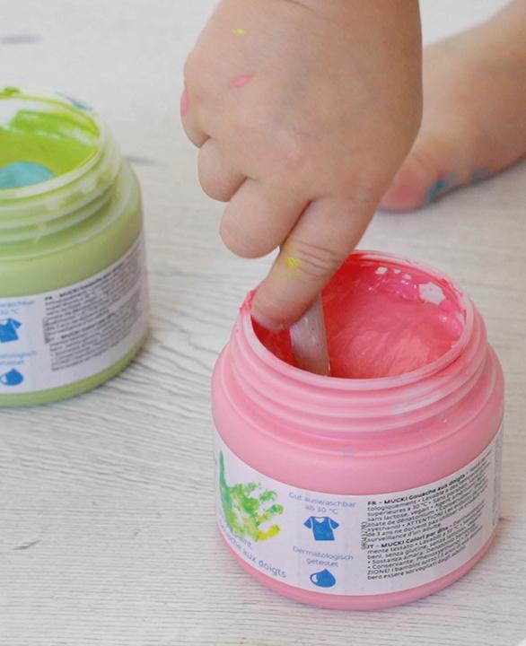 Image du produit Kreul MUCKI Kit de peinture au doigt (Orange, Jaune, Lila, Vert, Rose, Turquoise, 900 ml)
