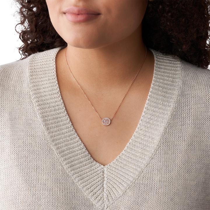 Actual product image Fossil Pearl Disc Pendant (Stainless steel, 40.5 cm)