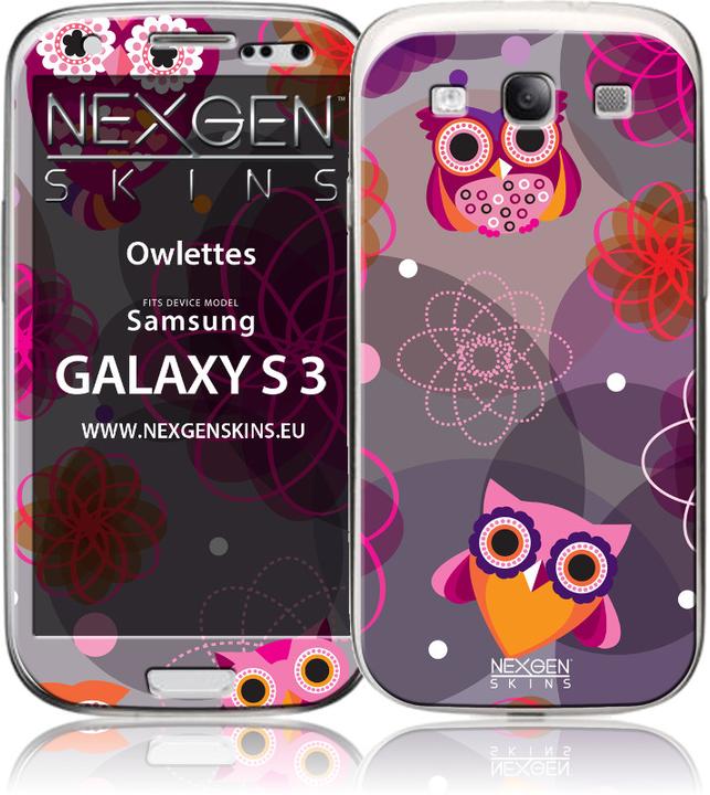 Actual product image Nexgen Skins A set of skins for the Samsung GALAXY S III (Owlettes 3D) case with universal 3D effect. (Samsung Galaxy S III)