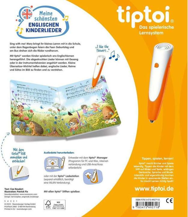 Actual product image tiptoi Meine schönsten englischen Kinderlieder (German, English, Cee Neudert, Patrick Fix, 2023)