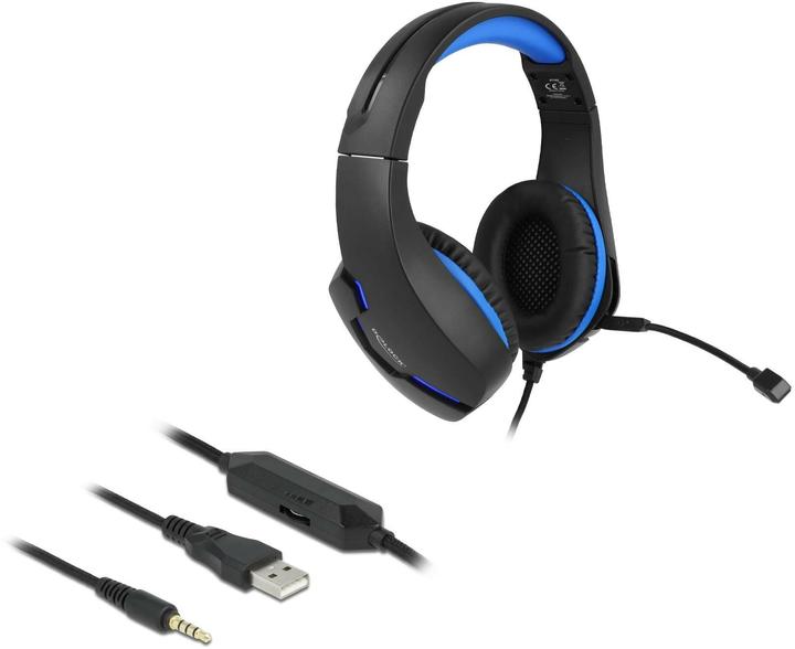 Produktbild Delock Headset Gaming Over-Ear LED für PC,Notebook,Konsolen Schwarz (Kabelgebunden)