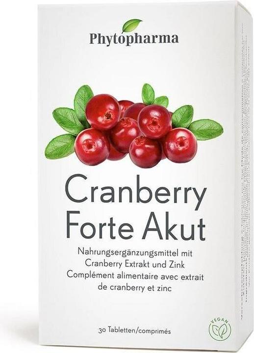 Actual product image Phytopharma Cranberry FORTE acute 120mg (30 Piece, Pills, 45 g)