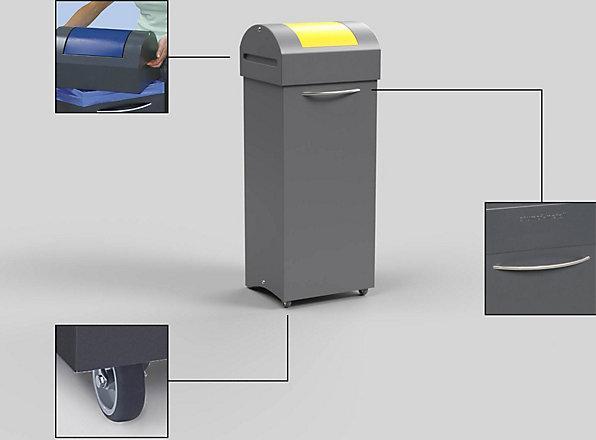 Actual product image kaiserkraft Recyclable material collector made of sheet steel, flame-extinguishing (75 l)