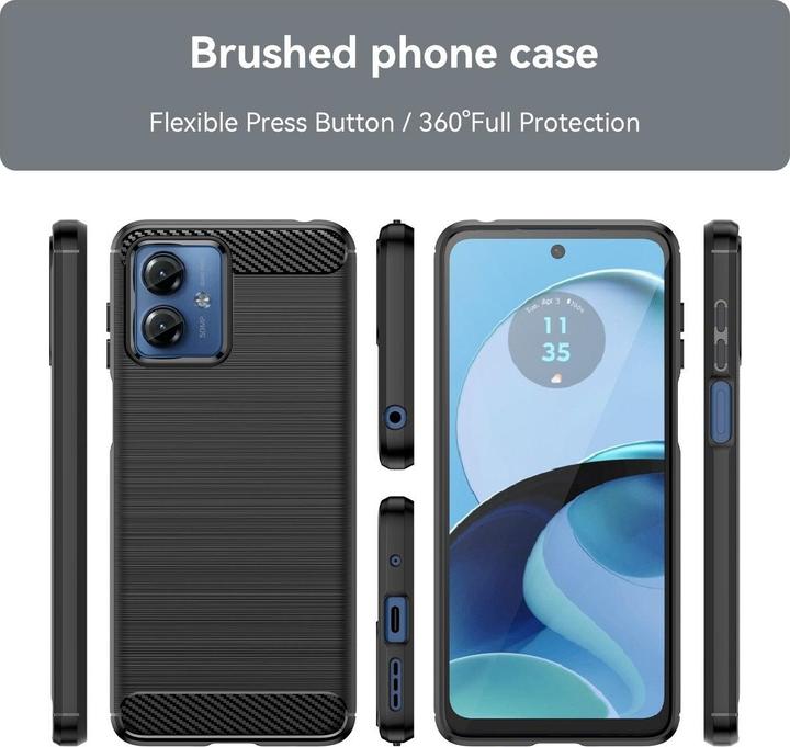 Actual product image König Design Protective mobile phone case for Motorola Moto G14 Case Cover Carbon Bumper Case Shell (Motorola Moto G14)