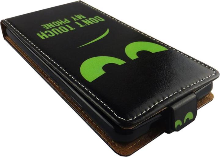 Produktbild König Design Wiko Lenny 4 Handyhülle Schutzcase Dont Touch My Phone Grün Tasche Flip Cover (Wiko Lenny 4)