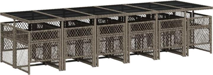 Image du produit VidaXL Meuble de jardin Salle à manger Ensemble de jardin 13 pièces Gris Poly Rattan (330 cm)