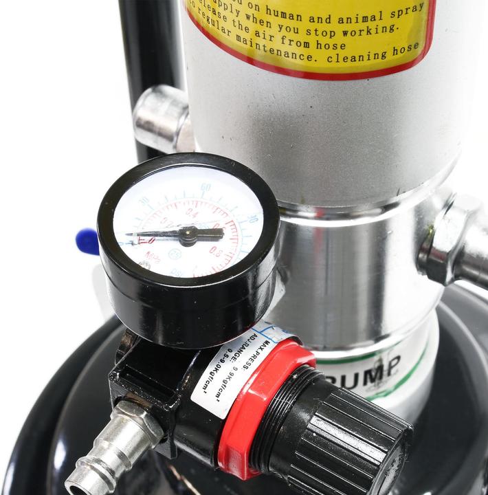 Produktbild Wiltec Profi Fettpresse 12Liter Druckluft pneumatisch fahrbar Abschmierpresse Schmieren