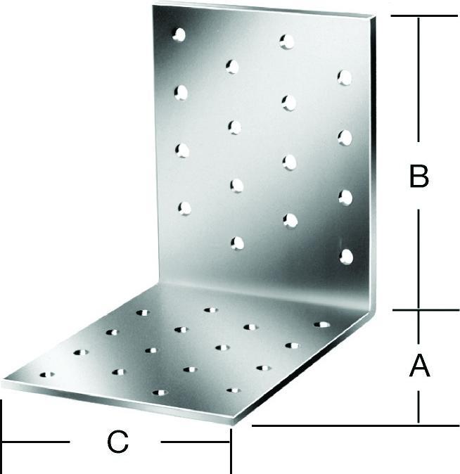 Immagine prodotto Vormann Piastra forata angolare 80 x 80x80mm p.2,5 mm (Angolo della piastra forata, 50 pz.)