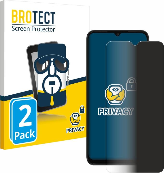 Productafbeelding BROTECT Anti-spionnetje privacyfolie Beschermfolie tegen blauw licht (2 Stuk, Samsung Galaxy A03)