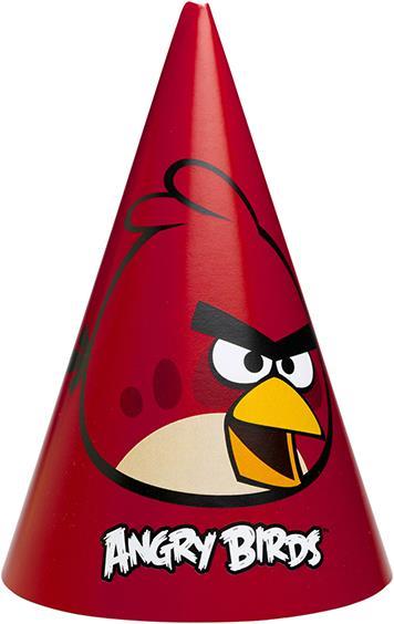 Actual product image 6 Angry Birds party hats, 16.5 cm