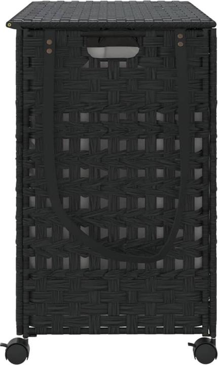 Actual product image VidaXL Laundry basket with castors Black 66x35x60 cm Rattan,colour